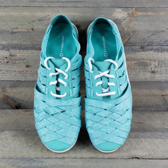 New Merrell Atlantis Weave Lace Up Flat Aqua - Picture 4 of 7